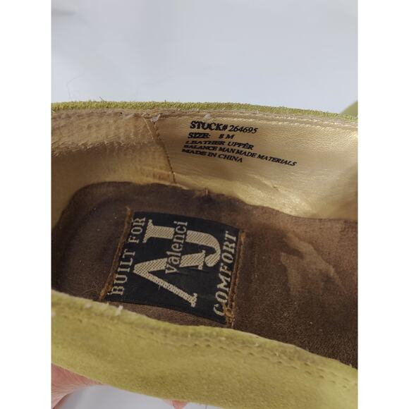 Vintage 90s Green suede wedge heel sz 8 - Picture 7 of 8